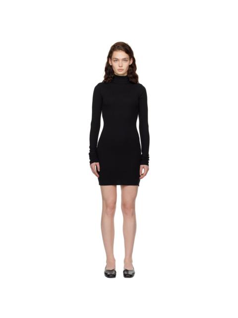 Black Long Sleeve Turtleneck Minidress