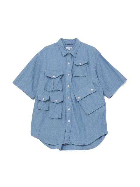 S/S Cargo Shirt for Nepenthes NY and Blue in Green - Light Blue