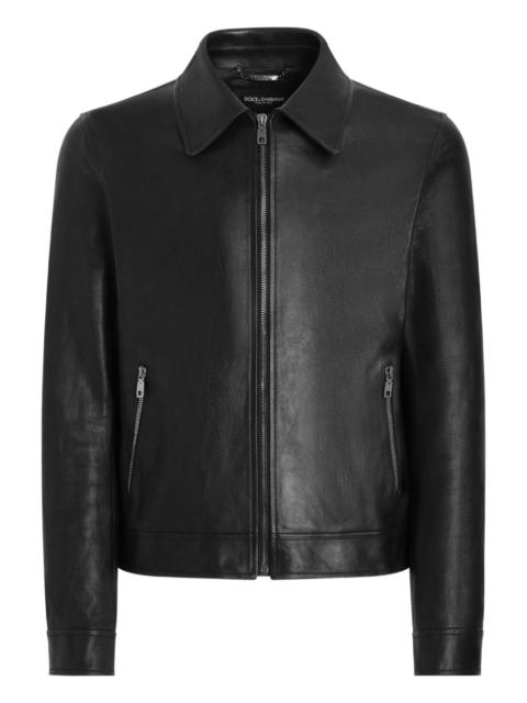 zip leather coat