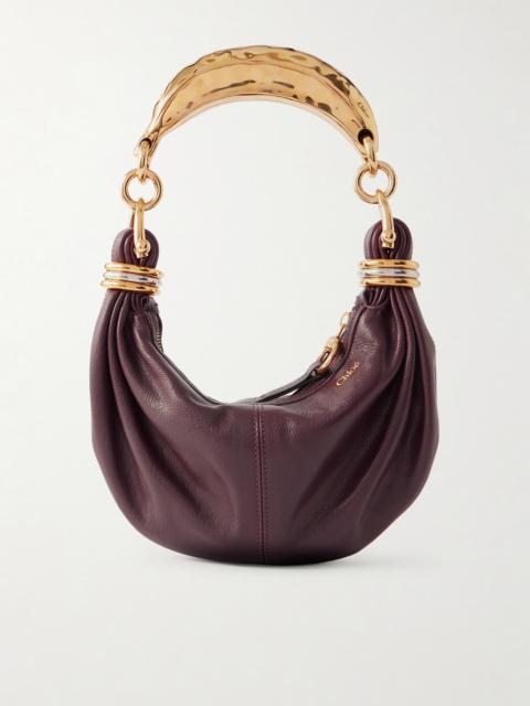 Bracelet Embellished Textured-leather Shoulder Bag