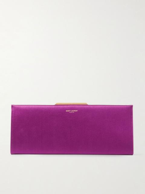 Midnight small satin clutch Purple