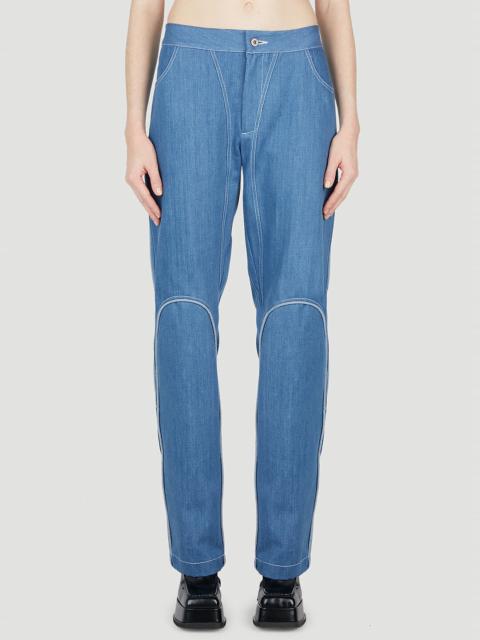 Contrast Piping Jeans