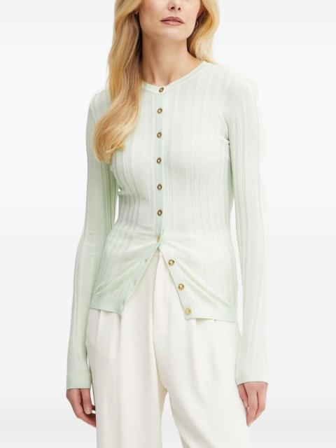 ribbed buttoned cardigan