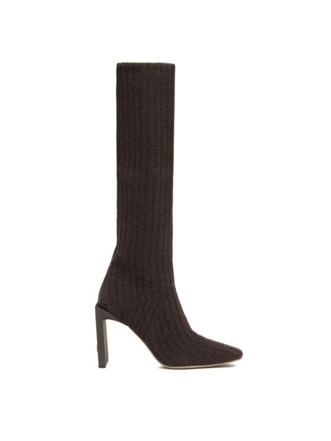 Brown Knit Boots