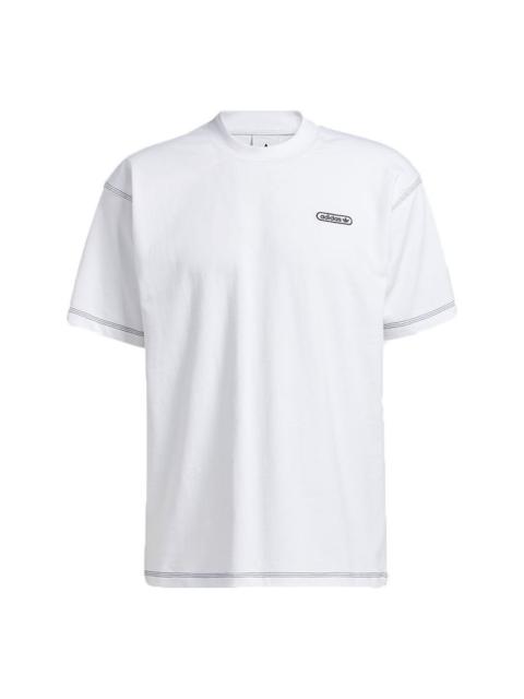 adidas originals Ww Ss Tee Embroidered Logo Round Neck Sports Short Sleeve White GN3810