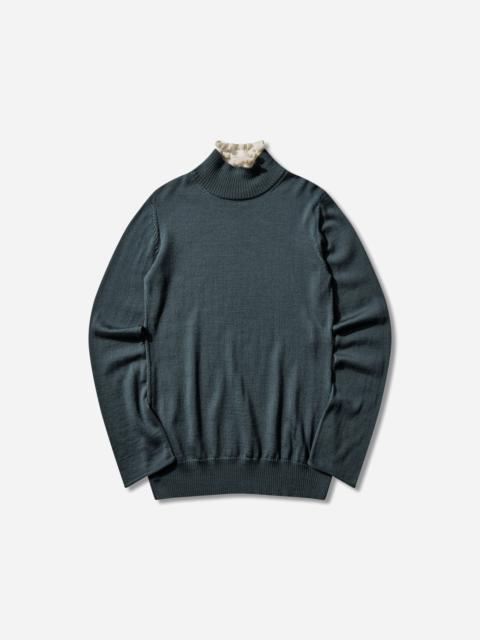 Women's Wool Turtleneck Sweater Grey Blue