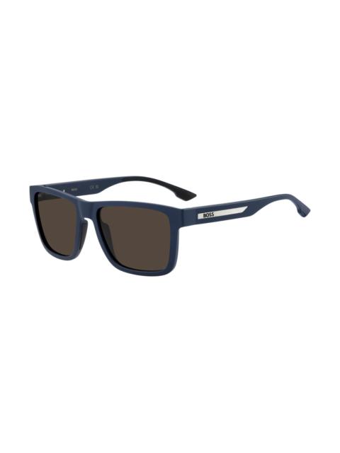 MATTE-BLUE SUNGLASSES WITH LOGO INSERT