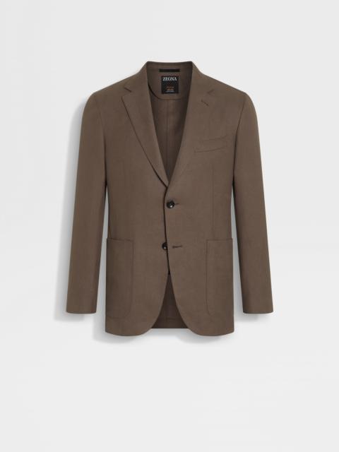 DARK TAUPE OASI LINO BLUE FLOWER JACKET