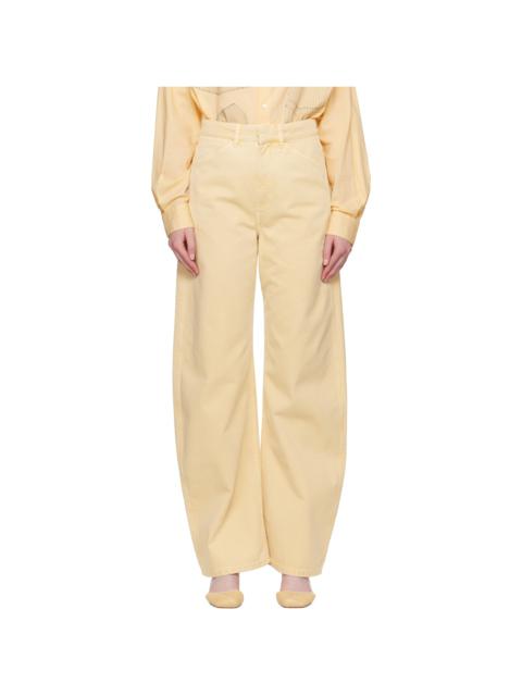 Yellow High Waisted Curved Jeans