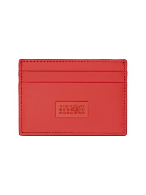 Orange Numeric Leather Card Holder