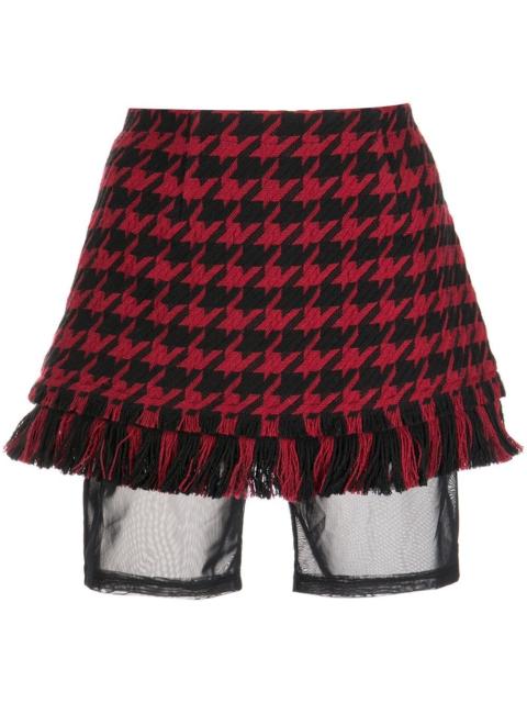 houndstooth-pattern mini skirt
