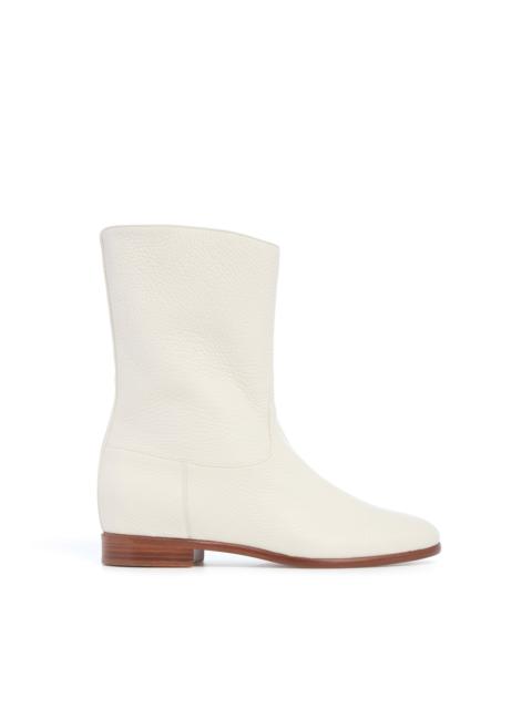 Tina Ankle Boot in Ivory Textured Leather