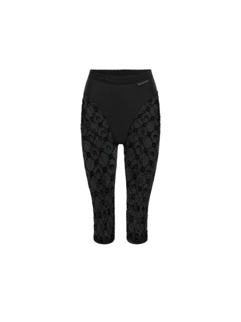 Moonogram mesh flock capri