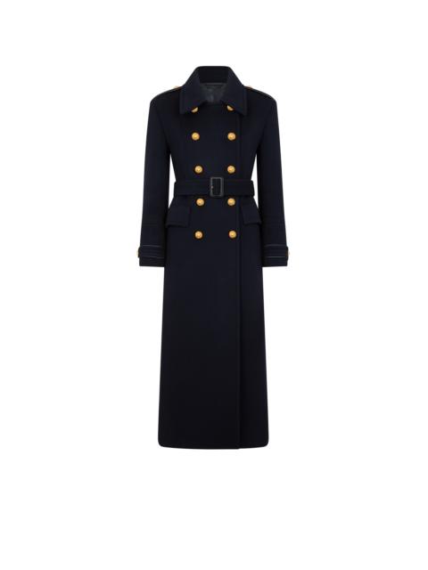 VIRGIN WOOL FELT MILITARY LONG COAT