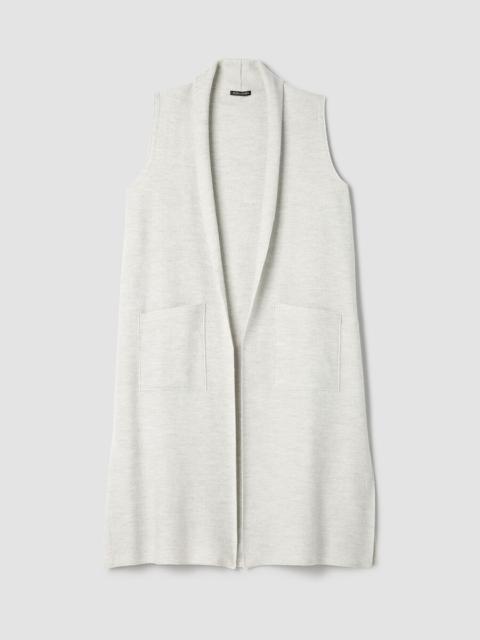 Lightweight Boiled Wool Shawl Collar Vest in Regenerative Wool