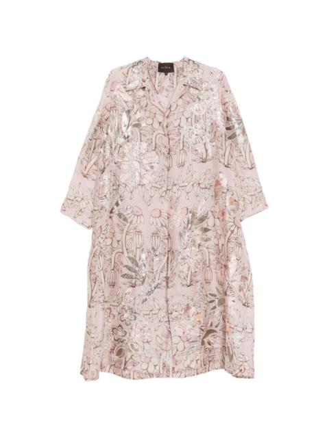 floral-print coat