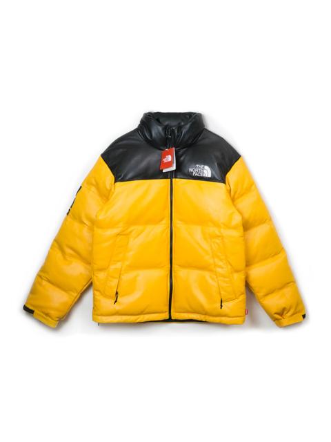 Supreme The North Face Leather Nuptse Jacket Yellow