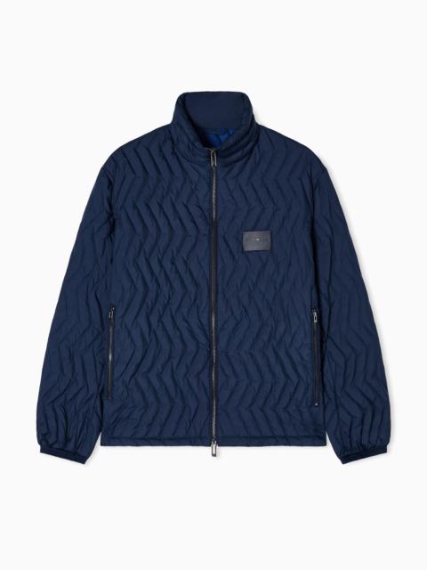 FULL-ZIP DOWN JACKET IN CHEVRON QUILTED RIPSTOP NYLON