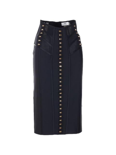 hook-appliqué midi skirt