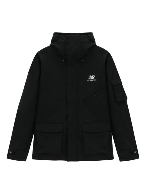 New Balance Logo Sportswear Hooded Jacket 'Black' AMJ31320-BK
