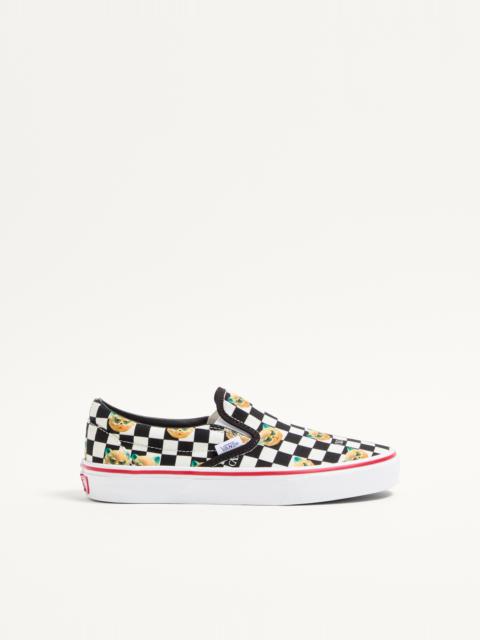 VALENTINO GARAVANI AND VANS SLIP-ON SNEAKER IN FABRIC WITH LE CHAT DE LA MAISON PRINT AND VLOGO CHEC