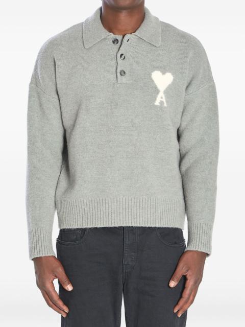 Ami de Coeur intarsia polo-shirt