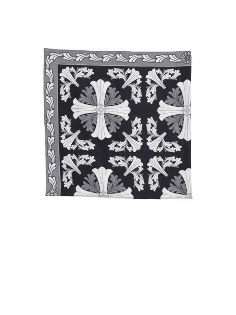 floral cross silk scarf