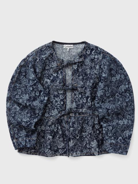 Tapestry Denim Peplum Blouse