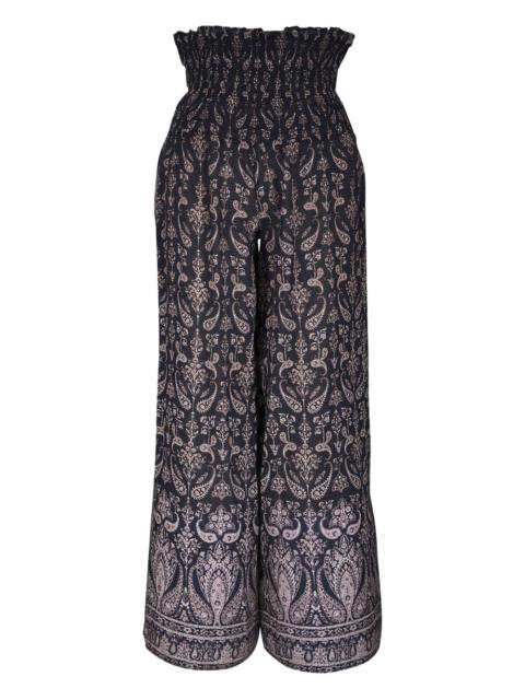 shirred paisley trousers