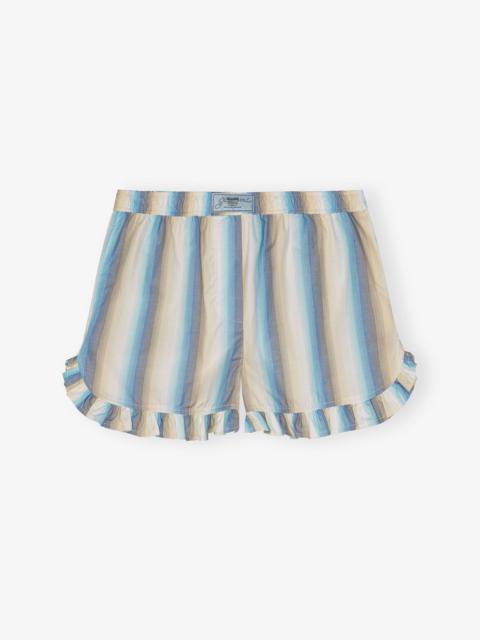 OMBRE STRIPE RUFFLE SHORTS