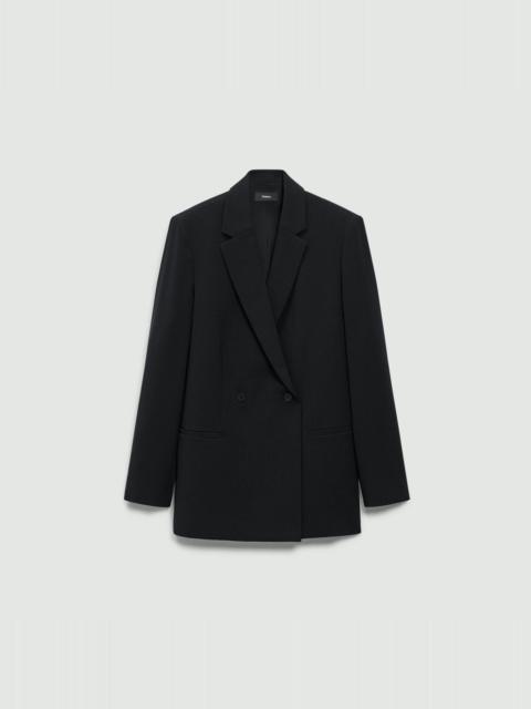 Relaxed Double-Breasted Blazer in Admiral Crepe