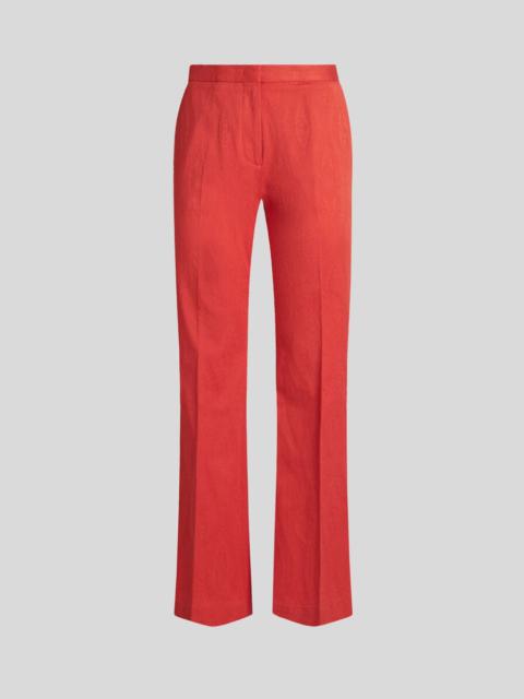 COTTON JACQUARD TROUSERS WITH MEDALLION MOTIF