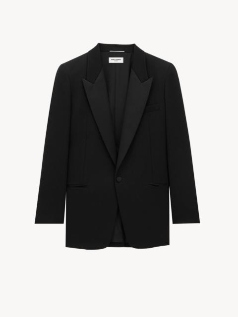 TUXEDO JACKET IN GRAIN DE POUDRE