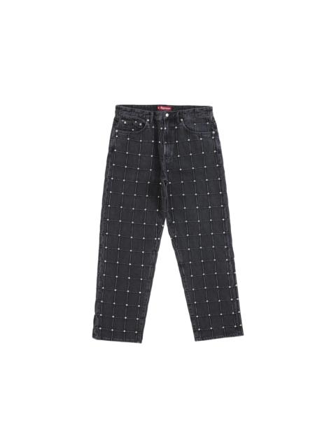 Supreme Studded Seam Loose Fit Jean Black