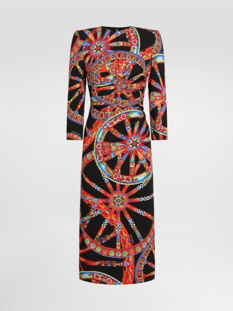 Carretto-print charmeuse dress