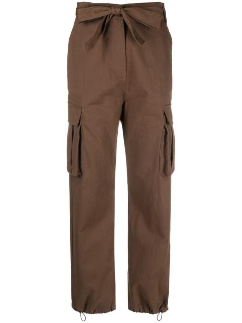belted straight-leg trousers