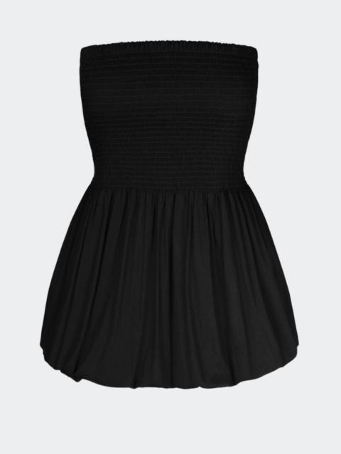 Via Smocked Mini Dress in Black