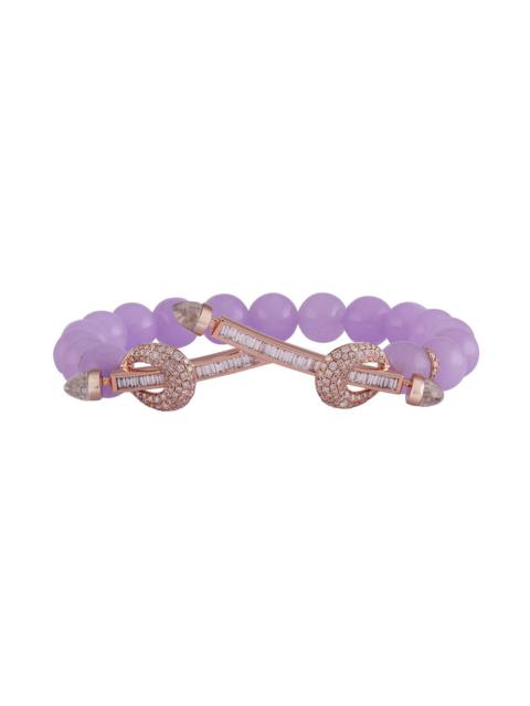 Lavender Quartz Diamond Twin Bar Chakra Bracelet