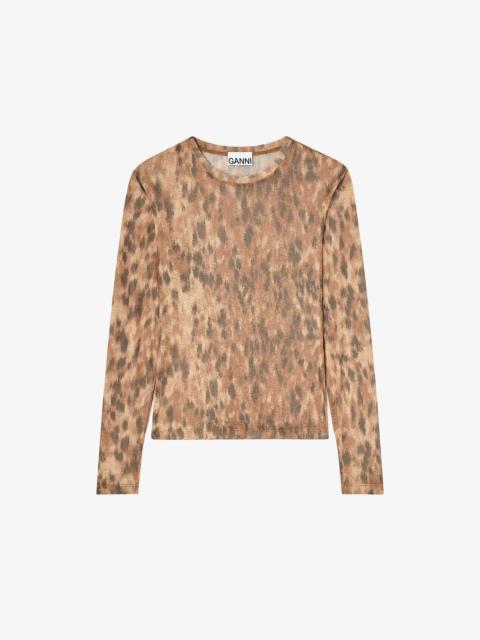 LONG-SLEEVE IN PRINTED MARL MESH
