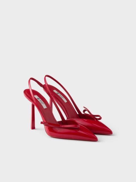 Patent leather slingback pumps