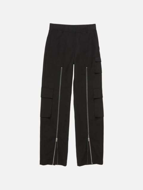 Layered satin trousers - Black