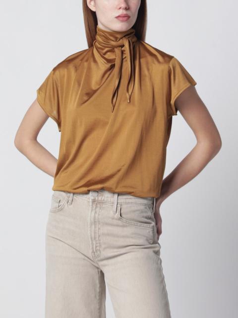 Cinnamon-brown T-shirt with scarf detail