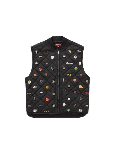 Supreme Pins Quilted Work Vest Black