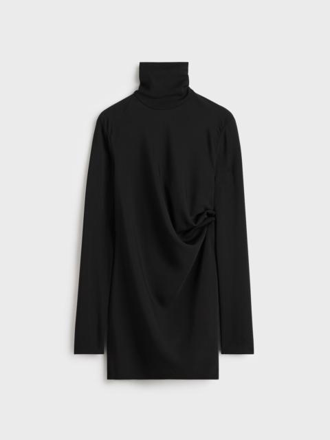 High-neck twist blouse black