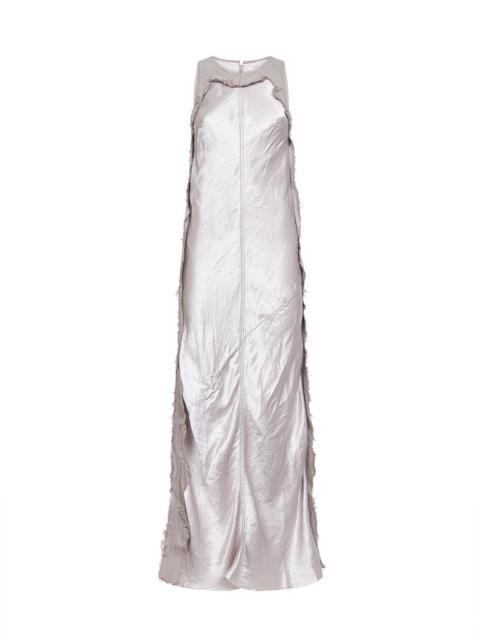 Ice grey cotton satin bull Toto long dress