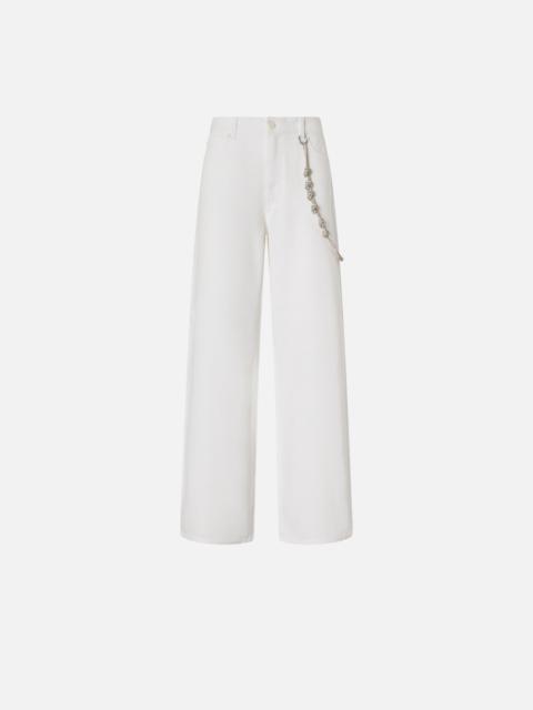 LOOSE WIDE-LEG TROUSERS WITH JEWEL CHAIN