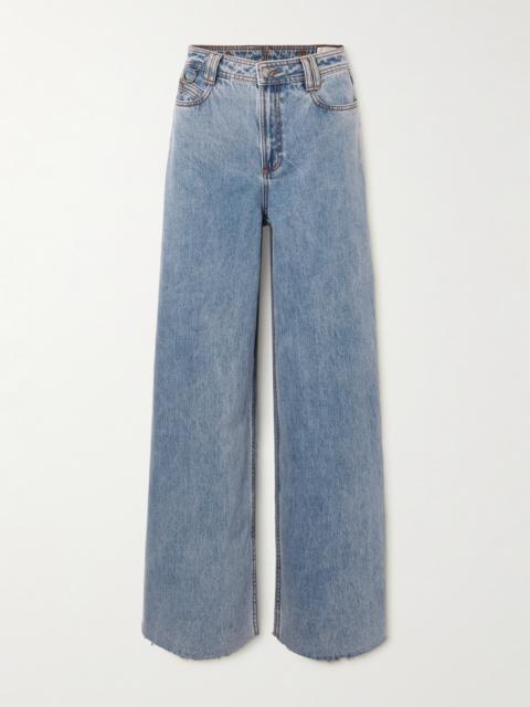 Outline Frayed High-rise Wide-leg Jeans