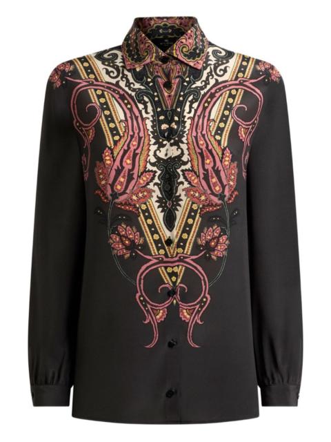 paisley-print silk shirt