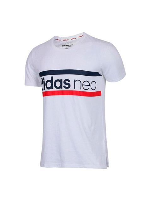 adidas neo M Fav Tshirt Round Neck Running Training Sports Breathable Short Sleeve White CV6943