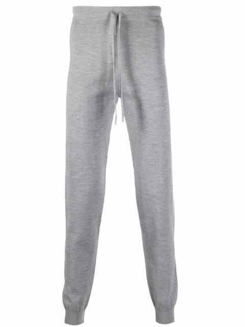 drawstring virgin wool-blend track pants